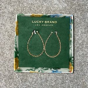 NWT Lucky Brand Gold Hoops Textured